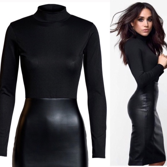 mixed media bodycon dress